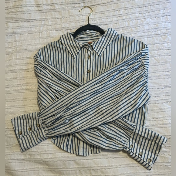 FREE PEOPLE Striped Button Down Top - Picture 5 of 5